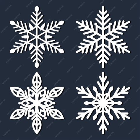 Premium Vector | Set of laser cutting openwork snowflakes. Christmas ...