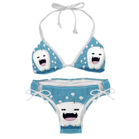 Tiny Teeth Women S Bikini Set With Detachable Sponge Adjustable Strap Pack Beachwear