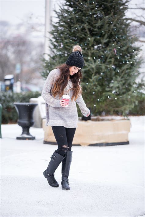 Winter Inspo Cozy Lace Up Sweater Knit Beanie Street Style Trends