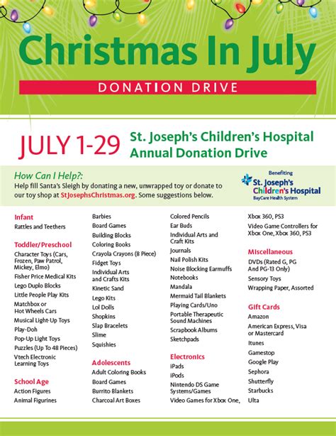 Toys St Joseph S Hospitals Foundation