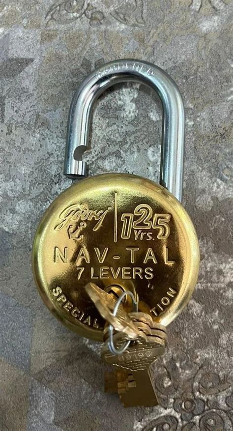 Round Godrej Navtal 7 Lever Brass Padlock 90 Mm At Rs 710 Piece In