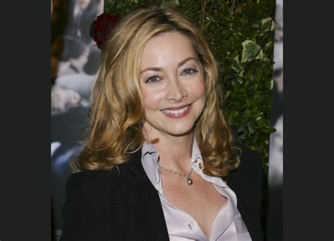 Sharon Lawrence Wearing A Silk Shirt Long Hair With Thick Curls