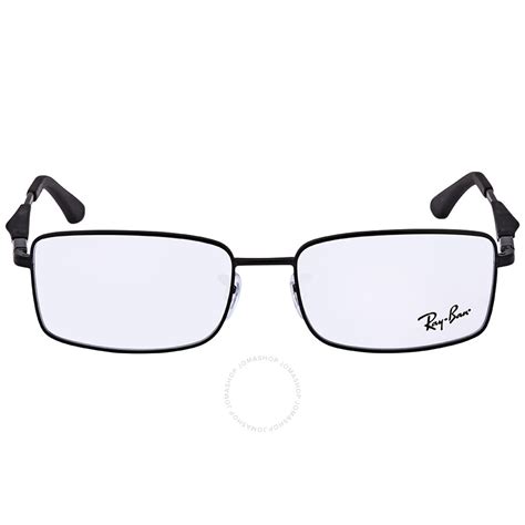 Ray Ban Black Mens Rectangle Eyeglasses Rx6284250355 Rectangular