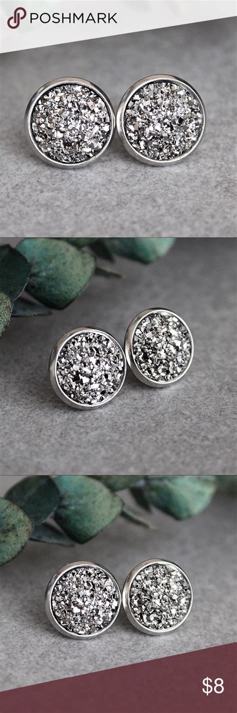 Gunmetal Earring Gunmetal Stud Earring Grey Stud Gunmetal Earrings