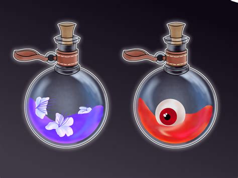 Witchcraft potion bottles by piercedpotato on DeviantArt