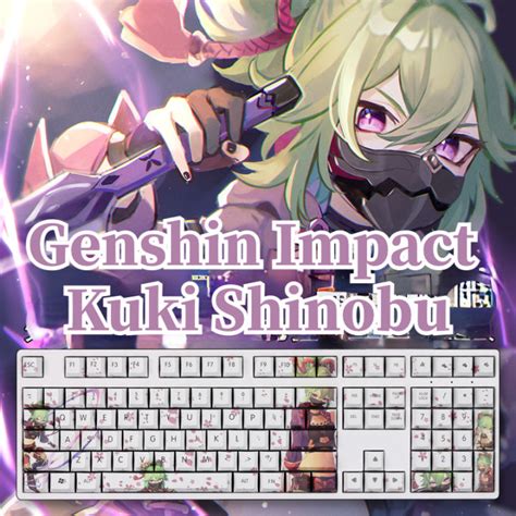 Keysset Genshin Impact Kuki Shinobu Keycaps Pbt Dye Subbed Key