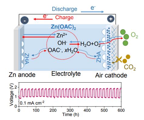 纳米人 Angew：一种非碱性电解液助力在环境空气中具有长期运行稳定性的可充电锌 空气电池