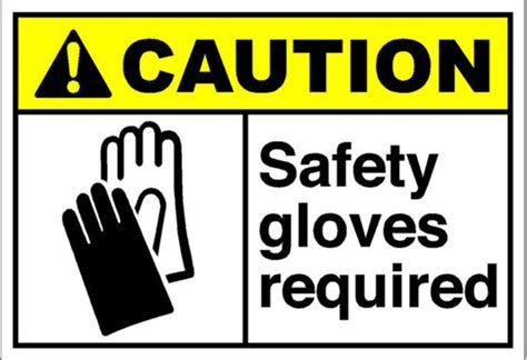 Safety Gloves Required Caution Osha Ansi Label Decal Sticker Ebay