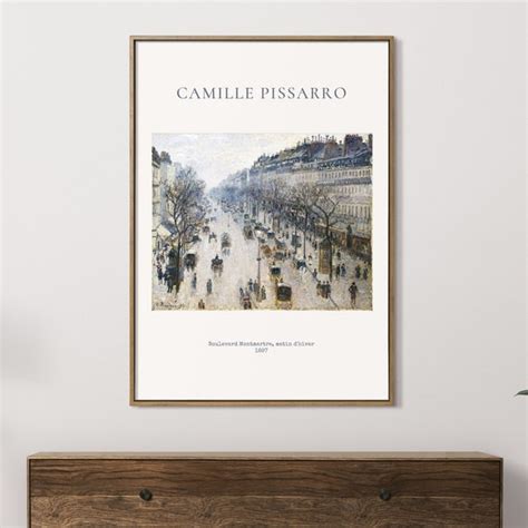 Poster Camille Pissarro The Boulevard Montmartre On A Winter Etsy