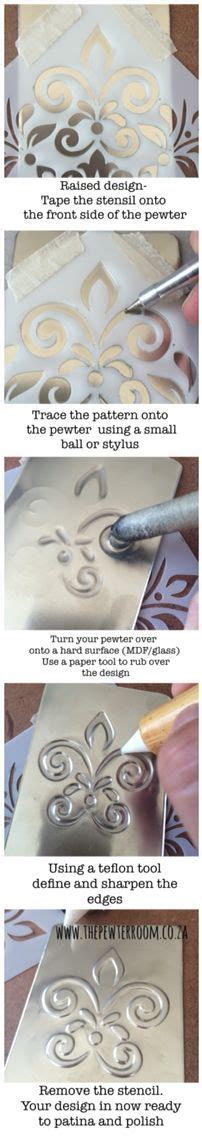 Pewter Embossing With Stencilgirl Stencils By Magdalena Muldoon From Mercart Craft Ideas