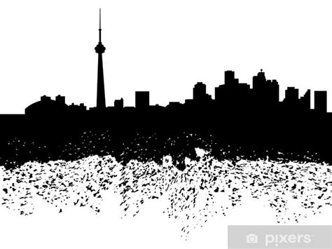 Fototapeta Toronto Panorama Grunge Silueta Ilustrace PIXERS CZ