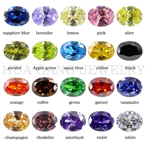 Cubic Zirconia Stone Multicolor Oval Shape Brilliant Cut Loose Cz