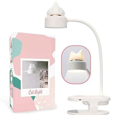 Lampe de Bureau à Pince Clip lampe flexible avec veilleuse chat Liseuse