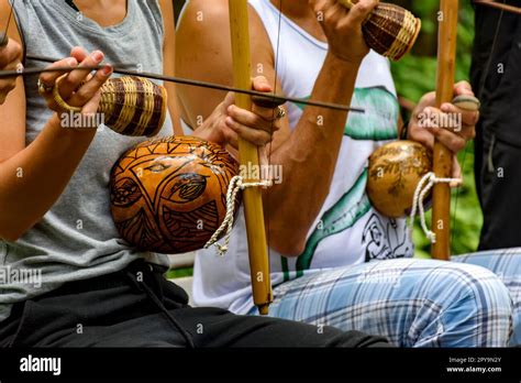 Afro Brazilian Percussion Musical Instruments During A Capoeira