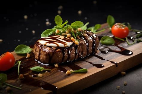 Premium Photo Steak Caprese With Balsamic Glaze