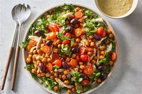 Chickpea Chicken Salad With Green Harissa Dressing Recipe Recipe In 2024 Recipes Pre Cooked