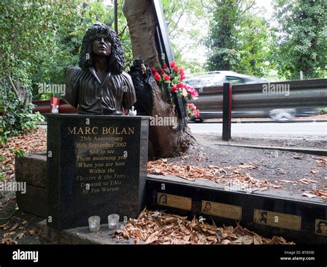 Memorial To Marc Bolan Of T Rex In Barnes South West London Stock