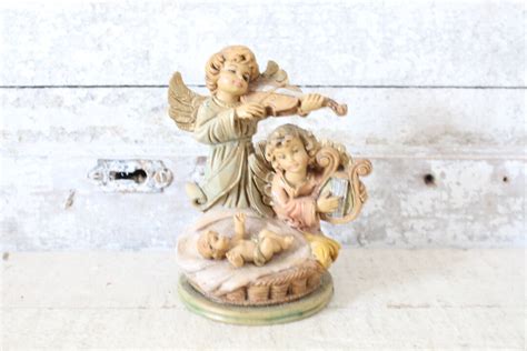 Vintage Fontanini Depose Italy Angel Musicians With Baby Jesus S