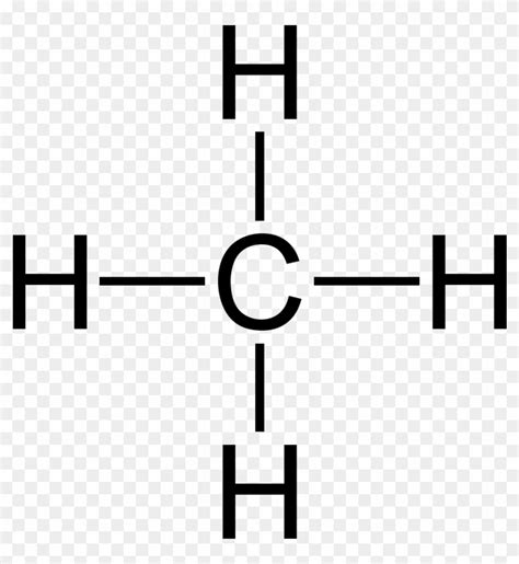 Methane 2d Square - Methane Lewis Structure Clipart (#594844) - PikPng