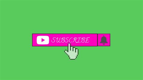 Free Green Screen Subscribe Button Pink Tua Youtube