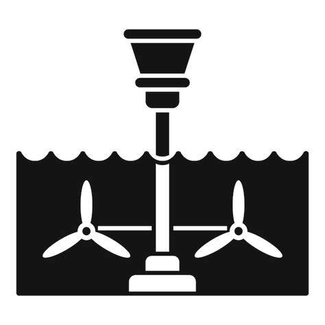 Wasserturbinensymbol Einfacher Vektor Wasserkraftwerk Station