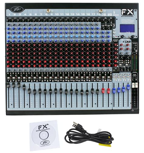 Peavey Fx2 24 24x4x2 Channel Pro Mixer W 2 Usb Ports 2 Xlr Cables