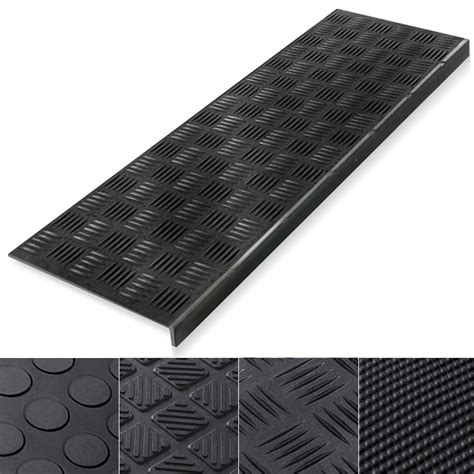 Indoor Outdoor Bullnose Rubber Non Slip Stair Treads 26 X 10 0 3