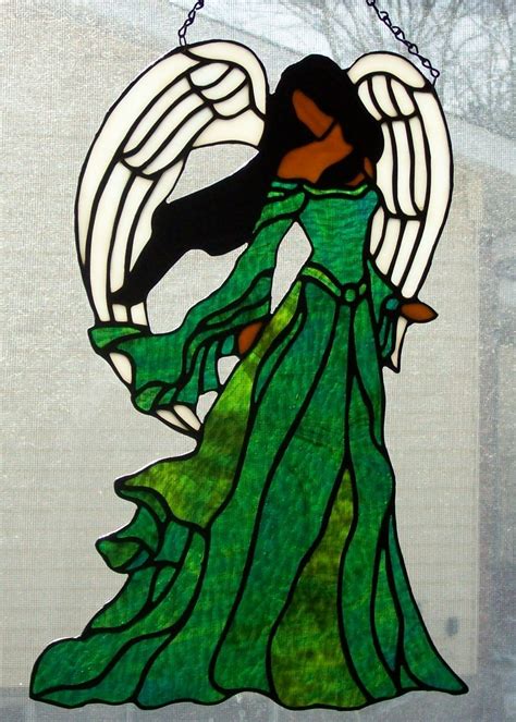 Stained Glass Panel Angel 17 X 11 Поделки из крашеного стекла Панели