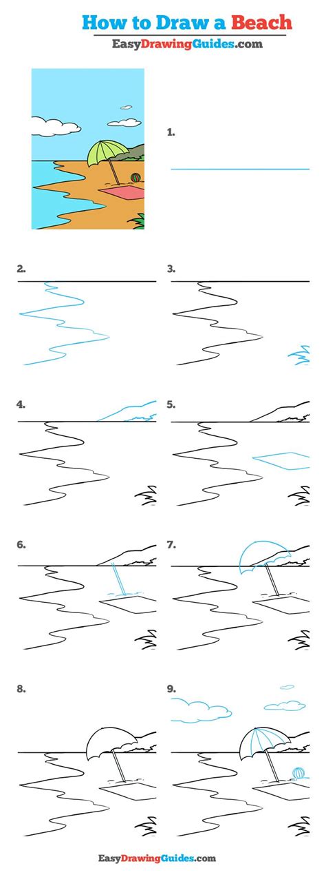 How To Draw A Beach Chair And Umbrella Step By Step How To Draw Beach