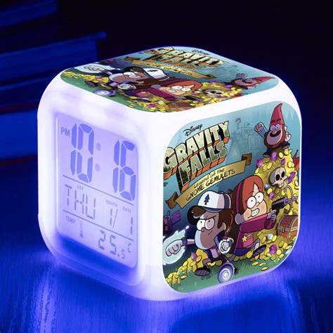 Gravity Falls Reloj Despertador Led 7 Color Flash Digital Alarm Clock