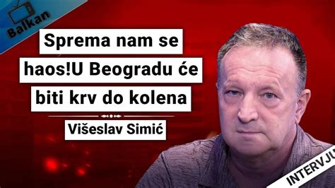 Višeslav Simić Sprema nam se haos U Beogradu će biti krv do kolena