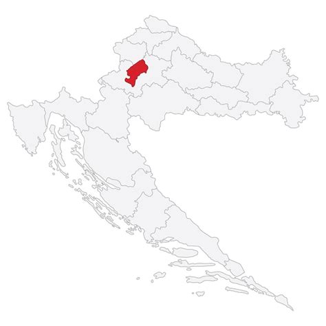 Premium Vector Map Of Croatia With Zagreb A Capital City