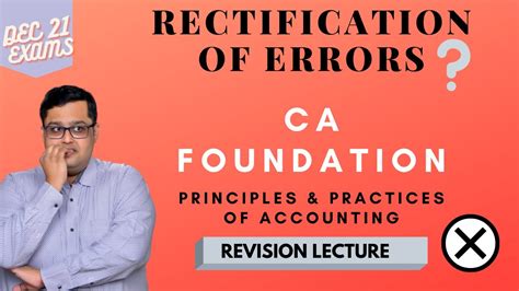 Rectification Of Errors Revision Lecture For Ca Foundation By Ca