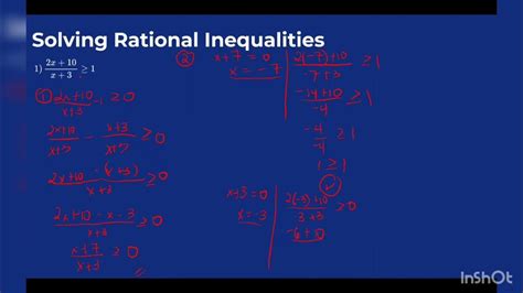 Solving Rationals Part 2 Rational Inequalities Youtube