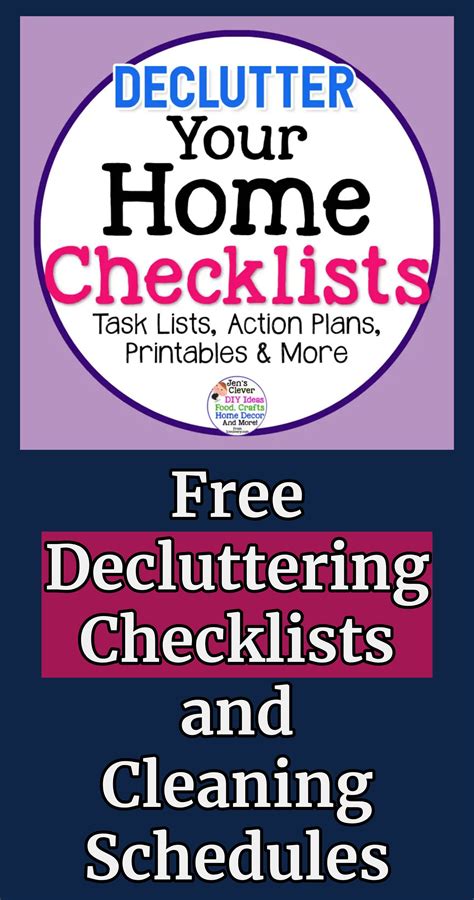 Declutter And Clean With Free Checklists And Schedules