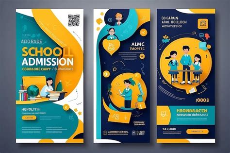 Premium Photo Creative School Admission Banner Design Template