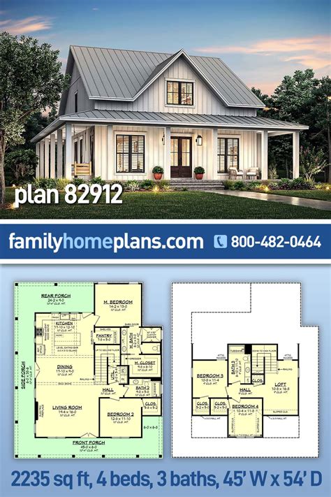 Plan Modern Farmhouse With Loft Space