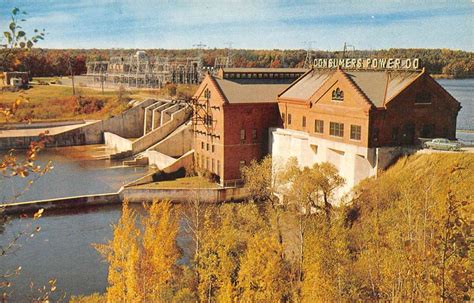 Croton Michigan Consumers Dam Birdseye View Vintage Postcard K67297