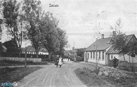 arkiv dk Søsum Bygade mod SSV fra vej Ganløse Slagslunde ca 1905