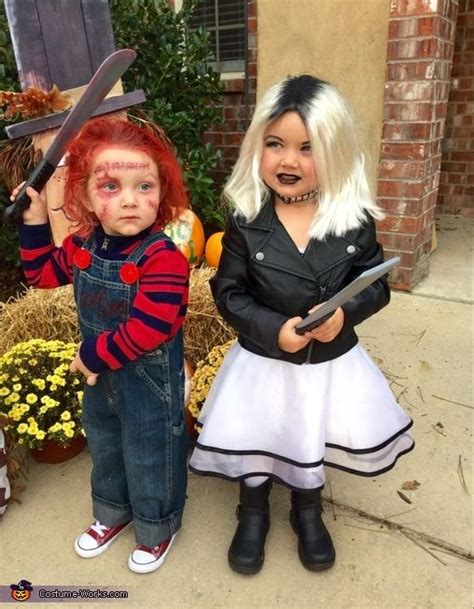 Chucky and Chucky's Bride Costume | Sister halloween costumes, Chucky ...