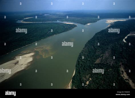 Banks of the Araguaia river showing sand slopes - fluvial beach or ...