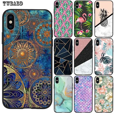 Marmer Cactus Bladeren Flamingo Luxe Telefoon Case Voor Funda Iphone 8