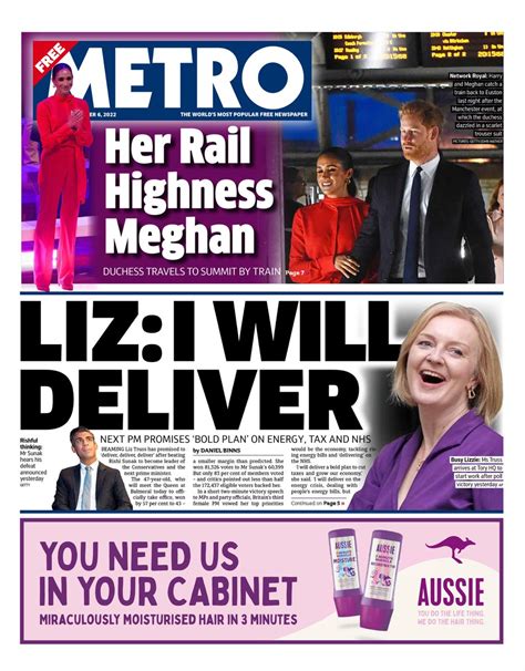 Metro Front Page 6th Of September 2022 Tomorrows Papers Today