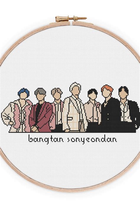 Bts Kpop Cross Stitch Pattern Unique Cross Stitch Cross Stitch Cards