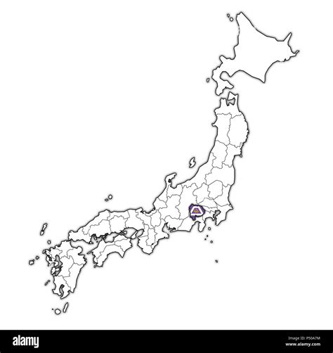 Yamanashi map Cut Out Stock Images & Pictures - Alamy