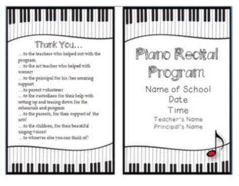 Recital Program Template