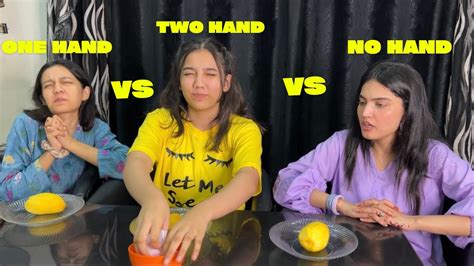 No Hand Vs One Hand Vs Two Hand Challenge Youtube