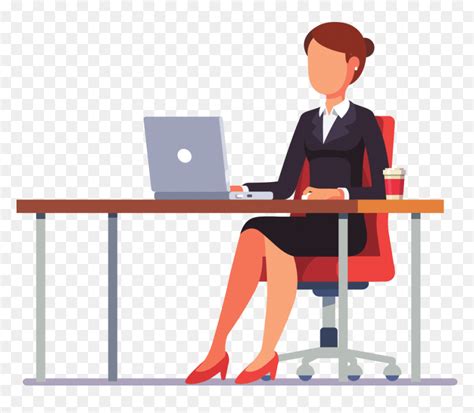 Business Woman Working Vector Hd Png Download Vhv