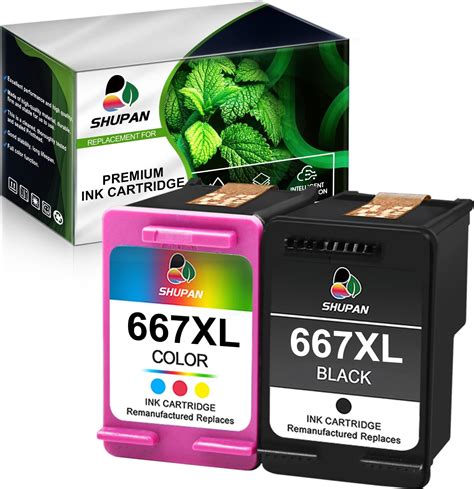 Amazon SHUPAN 667XL Ink Cartridge Black And Color Combo Pack