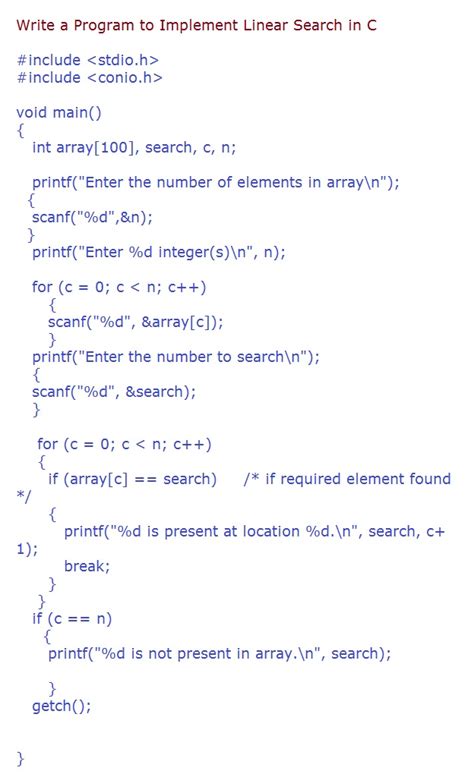 Linear Search In Data Structure